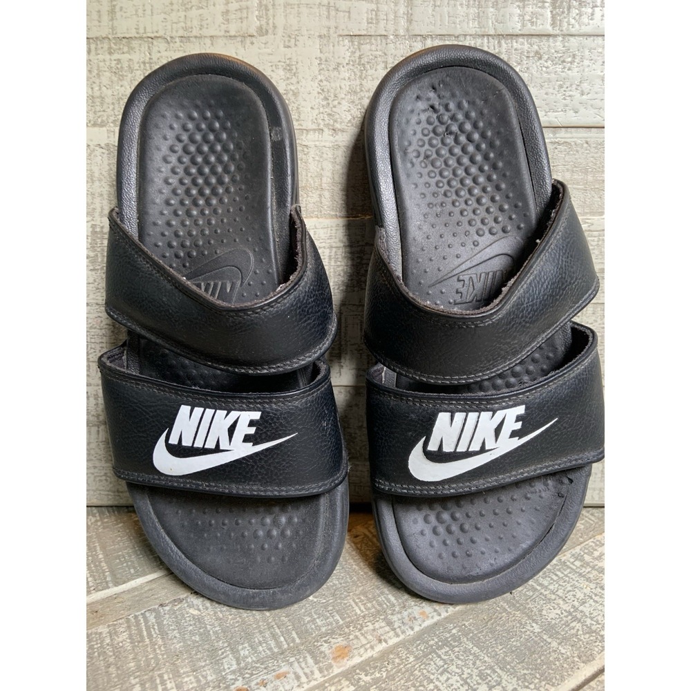 Nike Benassi Duo Ultra Slide Women's Size 5 Two Strap Sandals Black Foam Slide
